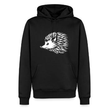 Igel - Männer Premium Bio Hoodie - Schwarz - Vorne - Nico (187cm)