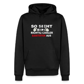Cooler Sanitäter Notarzt Rettungsdienst Spruch - Männer Premium Bio Hoodie - Schwarz - Vorne - Nico (187cm)
