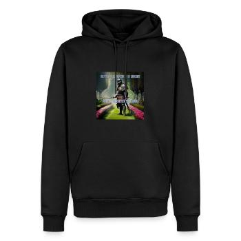 Be a warrior in a Garden - Männer Premium Bio Hoodie - Schwarz - Vorne - Nico (187cm)
