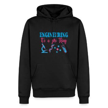 Ingenieurwesen Es ist eine Mädchensache Wissenschaftlerin Mädchen - Männer Premium Bio Hoodie - Schwarz - Vorne - Nico (187cm)