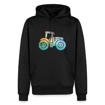 tracteur - Sweat à capuche Premium bio Homme - noir - Devant - Nico (187cm)