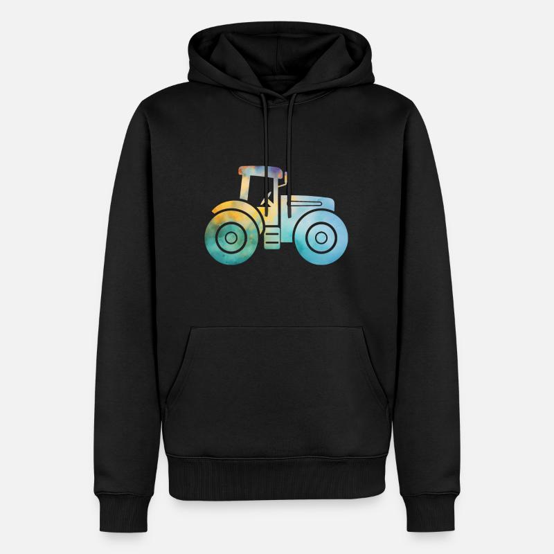 Traktor - Männer Premium Bio Hoodie - Schwarz