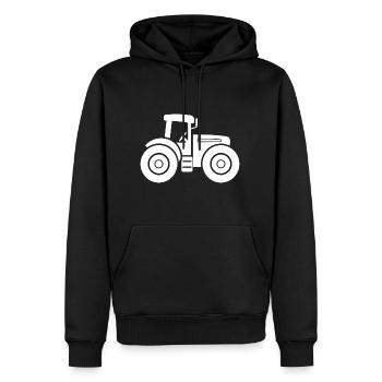 tracteur - Sweat à capuche Premium bio Homme - noir - Devant - Nico (187cm)