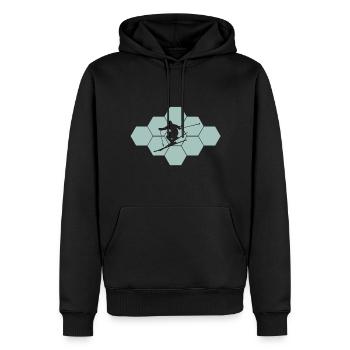 skiing ski skier - Männer Premium Bio Hoodie - Schwarz - Vorne - Nico (187cm)