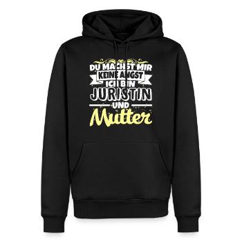 JURISTIN und Mutter - Keine Angst - Männer Premium Bio Hoodie - Schwarz - Vorne - Nico (187cm)