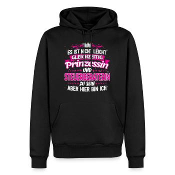 STEUERBERATERIN - gleichzeitig Prinzessin - Männer Premium Bio Hoodie - Schwarz - Vorne - Nico (187cm)