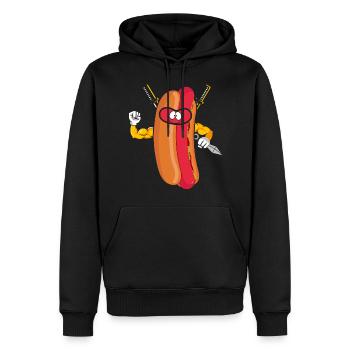 Hot Dog Ninja Karate Warrior Japan Geschenk - Männer Premium Bio Hoodie - Schwarz - Vorne - Nico (187cm)