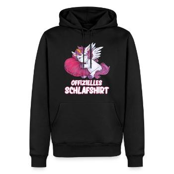 Schlafendes Einhorn Herz Kissen Einhornliebhaber - Männer Premium Bio Hoodie - Schwarz - Vorne - Nico (187cm)