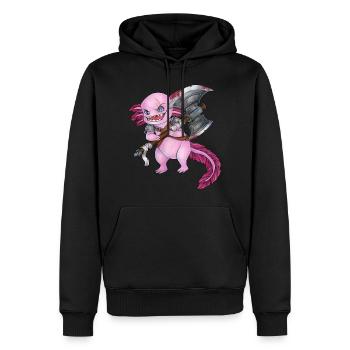 Lustiges Axolotl mit Axt Barbar Krieger Geschenk - Männer Premium Bio Hoodie - Schwarz - Vorne - Nico (187cm)