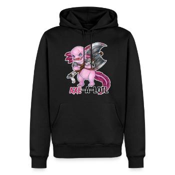 Lustiges Axolotl mit Axt Barbar Krieger Geschenk - Männer Premium Bio Hoodie - Schwarz - Vorne - Nico (187cm)