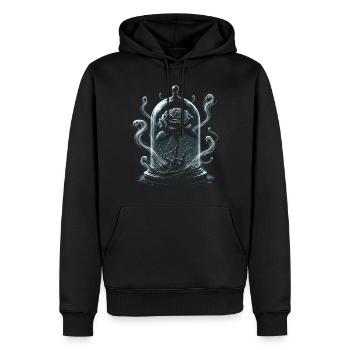 Gotische Schwarze Rose Dark Fantasy - Männer Premium Bio Hoodie - Schwarz - Vorne - Nico (187cm)