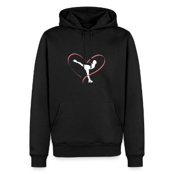 Patinage artistique Danse sur glace Patinage sur glace Femmes Filles - Sweat à capuche Premium bio Homme - noir - Devant - Nico (187cm)