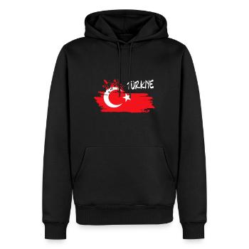 Türkei - Männer Premium Bio Hoodie - Schwarz - Vorne - Nico (187cm)
