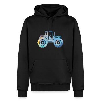 tracteur - Sweat à capuche Premium bio Homme - noir - Devant - Nico (187cm)