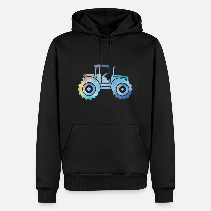 Traktor - Männer Premium Bio Hoodie - Schwarz