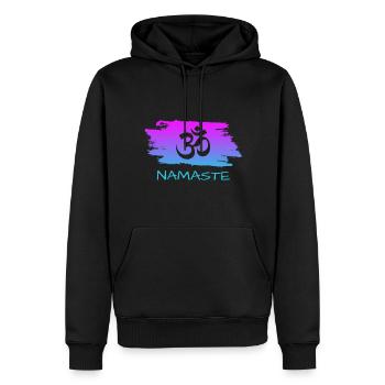 Namaste - Männer Premium Bio Hoodie - Schwarz - Vorne - Nico (187cm)