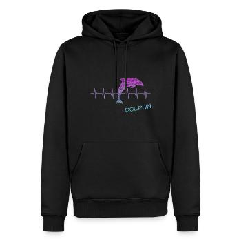 Dolphin Delfin - Männer Premium Bio Hoodie - Schwarz - Vorne - Nico (187cm)