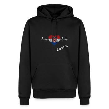 Croatia - Männer Premium Bio Hoodie - Schwarz - Vorne - Nico (187cm)
