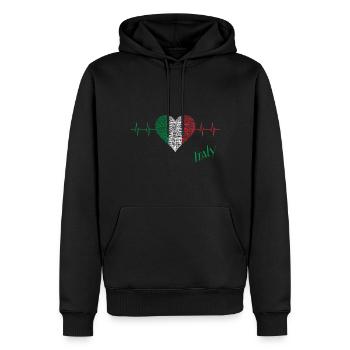 Italy - Männer Premium Bio Hoodie - Schwarz - Vorne - Nico (187cm)