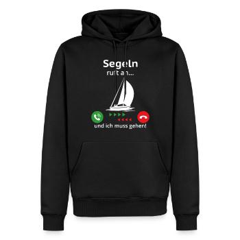 segeln ruft an und ich muss gehen t-shirt segeln - Männer Premium Bio Hoodie - Schwarz - Vorne - Nico (187cm)