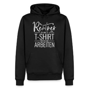 Rentner 2026 - Männer Premium Bio Hoodie - Schwarz - Vorne - Nico (187cm)