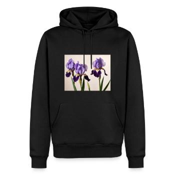 Captivating irises design for clothing - Men’s Premium Organic Hoodie - black - Front - Nico (187cm)
