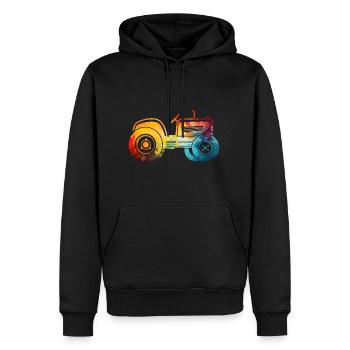 tracteur - Sweat à capuche Premium bio Homme - noir - Devant - Nico (187cm)