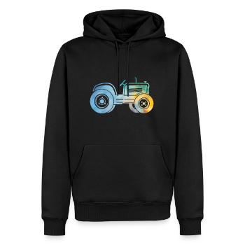 tracteur - Sweat à capuche Premium bio Homme - noir - Devant - Nico (187cm)