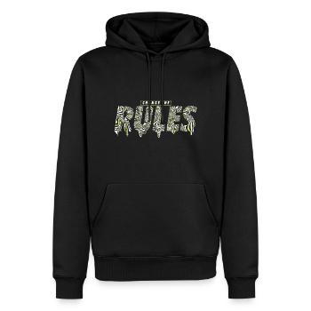 CHANGES THE RULES - Männer Premium Bio Hoodie - Schwarz - Vorne - Nico (187cm)