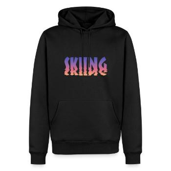 Skiing - Männer Premium Bio Hoodie - Schwarz - Vorne - Nico (187cm)