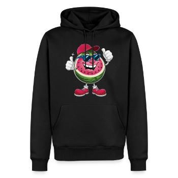 Wassermelone - Männer Premium Bio Hoodie - Schwarz - Vorne - Nico (187cm)