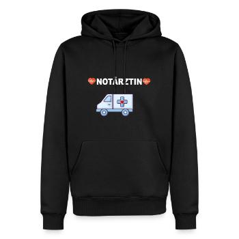 Notärztin Notarzt Rettungsdienst Sanitäter - Männer Premium Bio Hoodie - Schwarz - Vorne - Nico (187cm)
