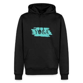 Yoga - Männer Premium Bio Hoodie - Schwarz - Vorne - Nico (187cm)