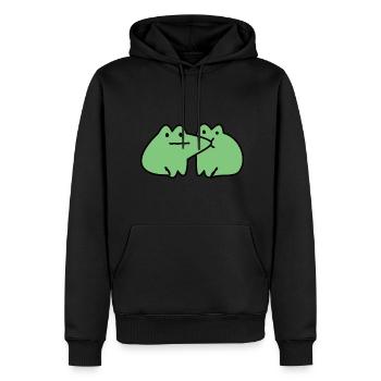 Frösche küssen - Männer Premium Bio Hoodie - Schwarz - Vorne - Nico (187cm)