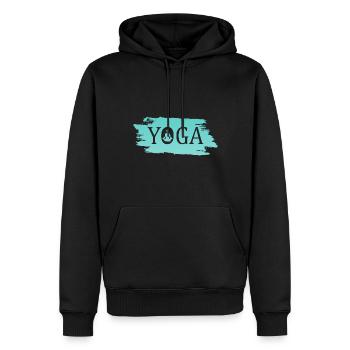 Yoga - Männer Premium Bio Hoodie - Schwarz - Vorne - Nico (187cm)