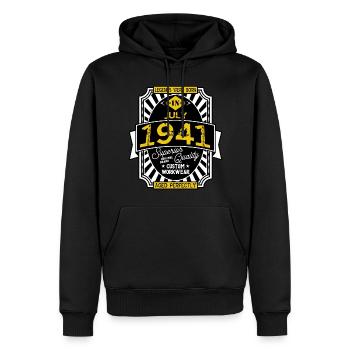 1941 JULI - Männer Premium Bio Hoodie - Schwarz - Vorne - Nico (187cm)