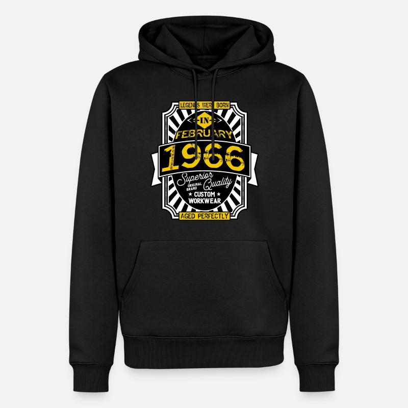 FEBRUAR 1966 - Männer Premium Bio Hoodie - Schwarz