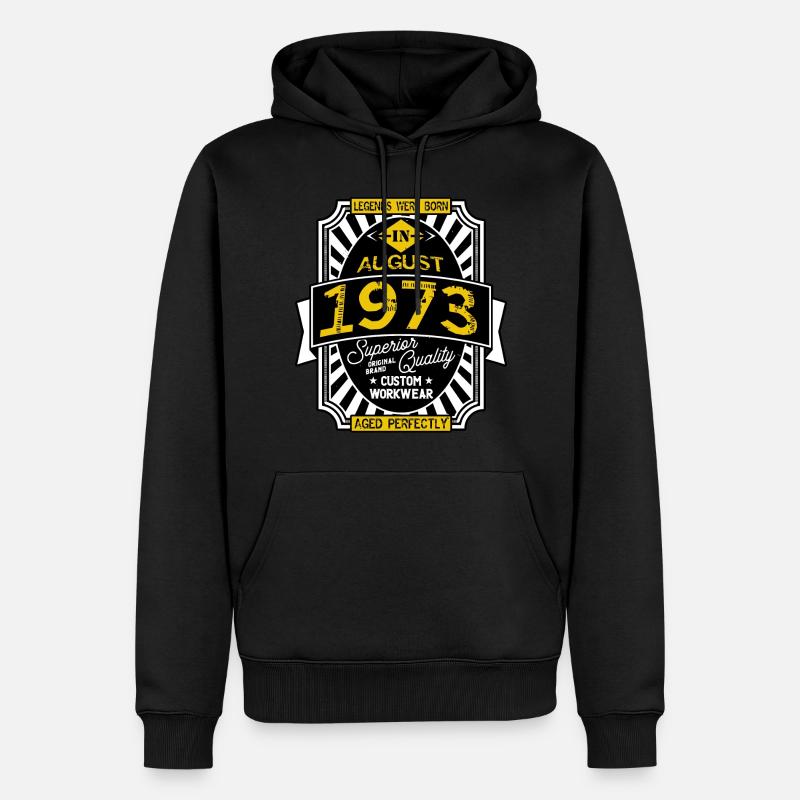 AUGUST 1973 - Männer Premium Bio Hoodie - Schwarz