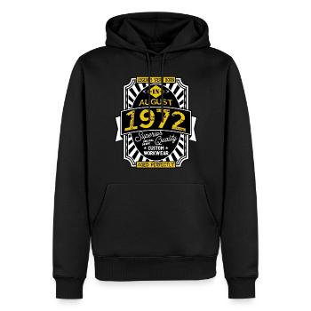 AUGUST 1972 - Männer Premium Bio Hoodie - Schwarz - Vorne - Nico (187cm)
