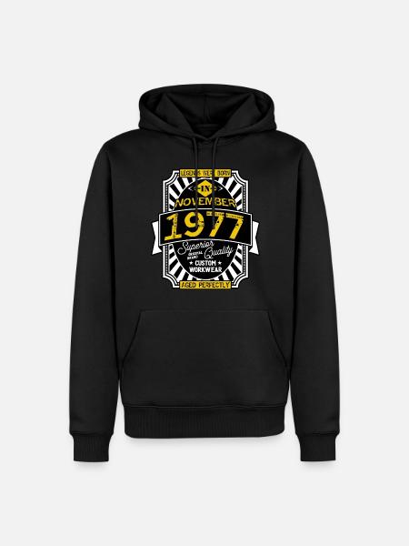 1977 NOVEMBER - Men’s Premium Organic Hoodie - black