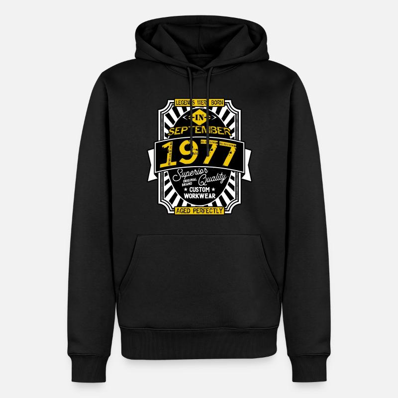 SEPTEMBER 1977 - Männer Premium Bio Hoodie - Schwarz