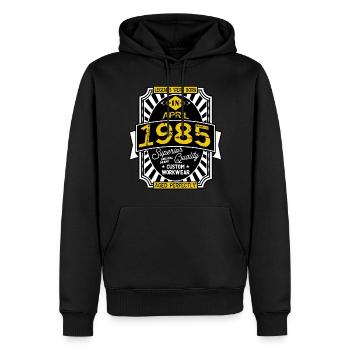 April 1985 - Männer Premium Bio Hoodie - Schwarz - Vorne - Nico (187cm)