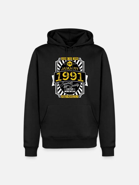 1991 JANUARY - Men’s Premium Organic Hoodie - black