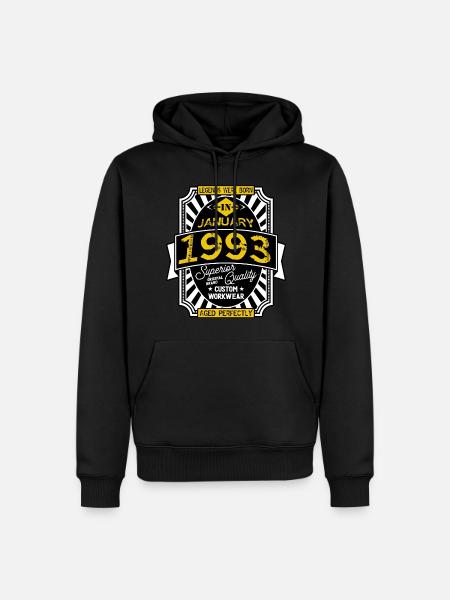 1993 JANUARY - Men’s Premium Organic Hoodie - black