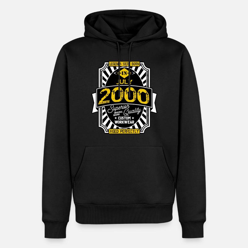 2000 JULY - Sweat à capuche Premium bio Homme - noir