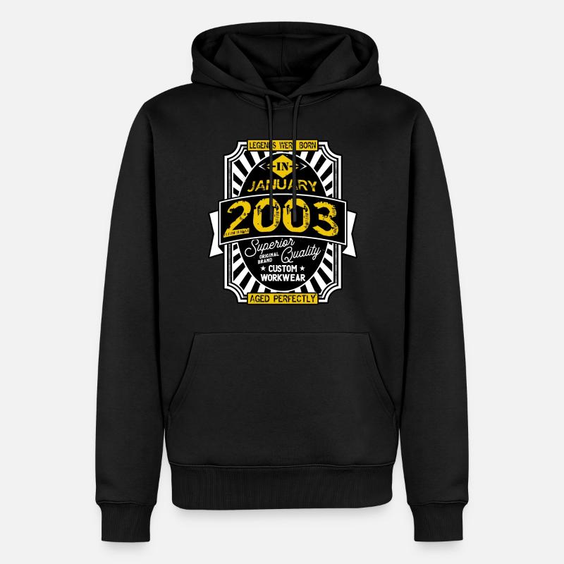 JANUAR 2003 - Männer Premium Bio Hoodie - Schwarz