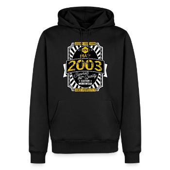 2003 MAY - Sweat à capuche Premium bio Homme - noir - Devant - Nico (187cm)