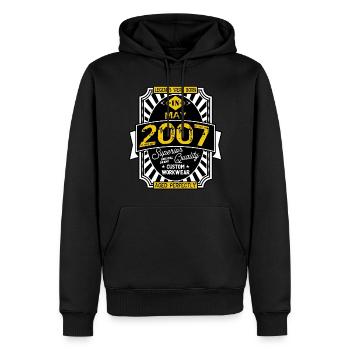 2007 MAY - Sweat à capuche Premium bio Homme - noir - Devant - Nico (187cm)