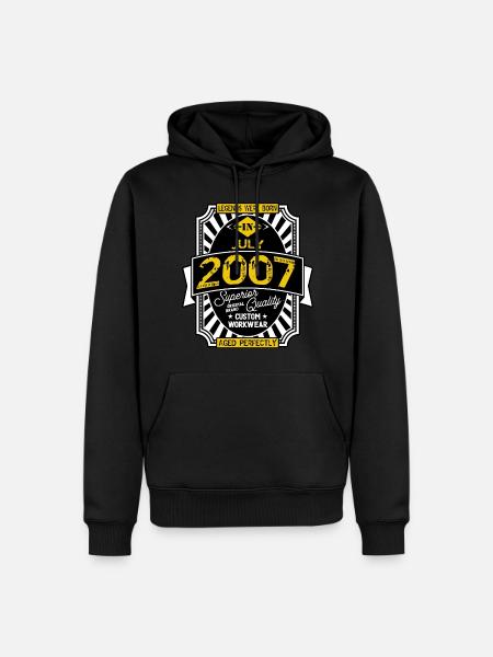 2007 JULI - Männer Premium Bio Hoodie - Schwarz
