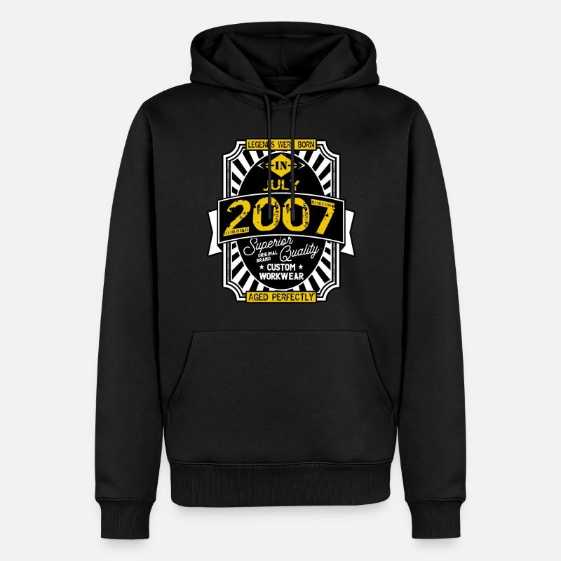 2007 JULI - Männer Premium Bio Hoodie - Schwarz